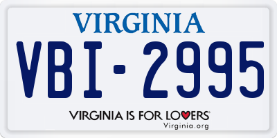 VA license plate VBI2995