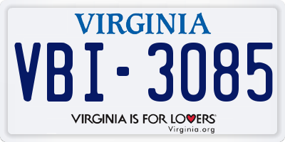 VA license plate VBI3085