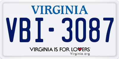 VA license plate VBI3087