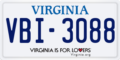 VA license plate VBI3088