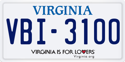 VA license plate VBI3100