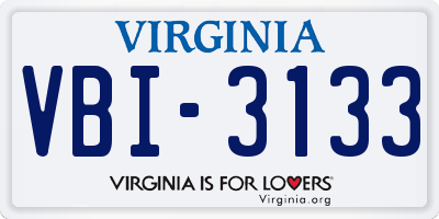 VA license plate VBI3133