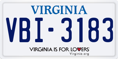 VA license plate VBI3183