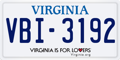 VA license plate VBI3192