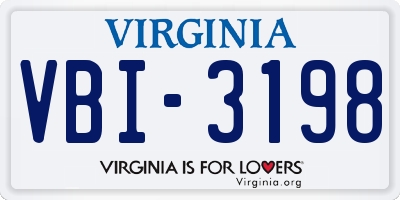 VA license plate VBI3198