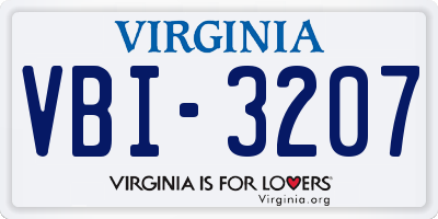 VA license plate VBI3207