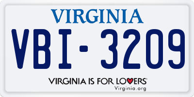 VA license plate VBI3209