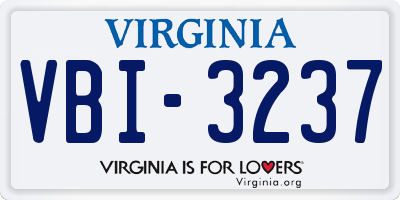 VA license plate VBI3237