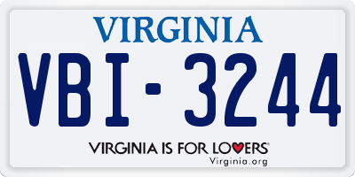 VA license plate VBI3244