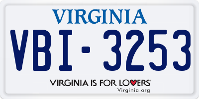 VA license plate VBI3253