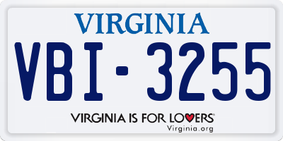 VA license plate VBI3255