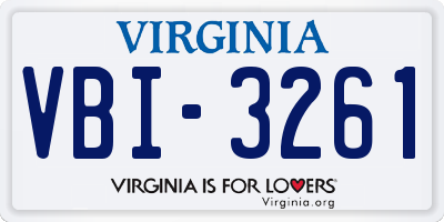 VA license plate VBI3261