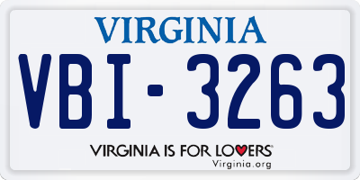 VA license plate VBI3263