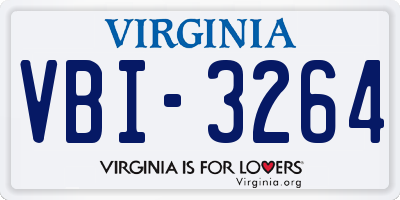 VA license plate VBI3264