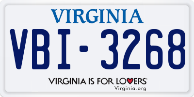 VA license plate VBI3268