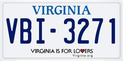 VA license plate VBI3271