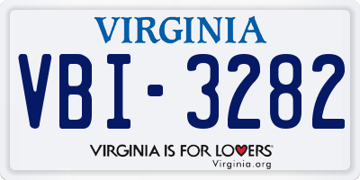 VA license plate VBI3282