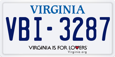 VA license plate VBI3287