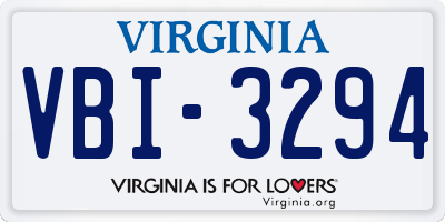 VA license plate VBI3294