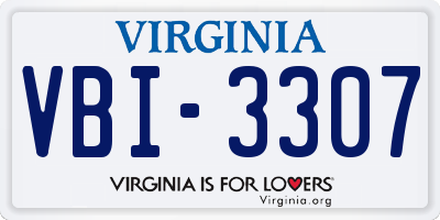 VA license plate VBI3307
