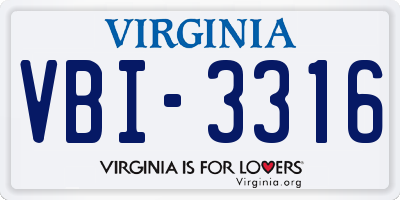 VA license plate VBI3316
