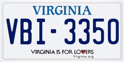 VA license plate VBI3350