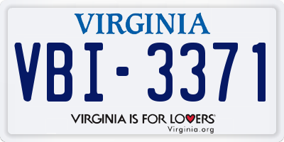 VA license plate VBI3371