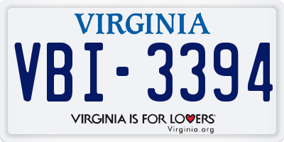 VA license plate VBI3394