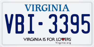 VA license plate VBI3395