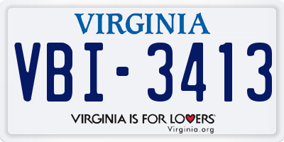 VA license plate VBI3413