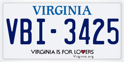 VA license plate VBI3425