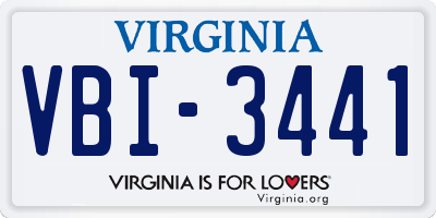 VA license plate VBI3441