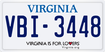 VA license plate VBI3448