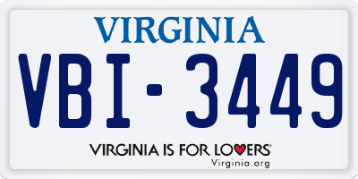 VA license plate VBI3449