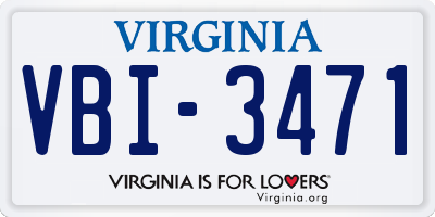 VA license plate VBI3471
