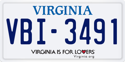 VA license plate VBI3491