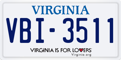 VA license plate VBI3511