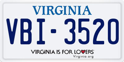 VA license plate VBI3520