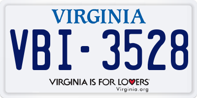 VA license plate VBI3528