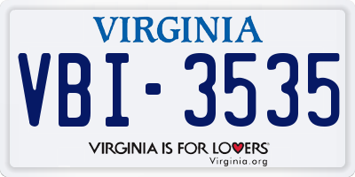 VA license plate VBI3535