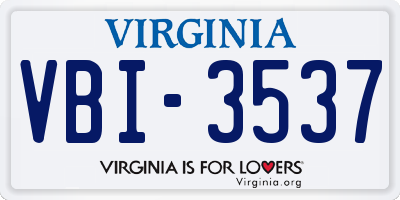 VA license plate VBI3537