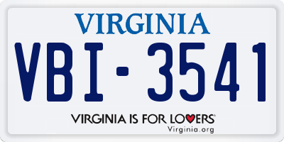 VA license plate VBI3541