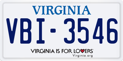 VA license plate VBI3546