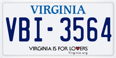 VA license plate VBI3564