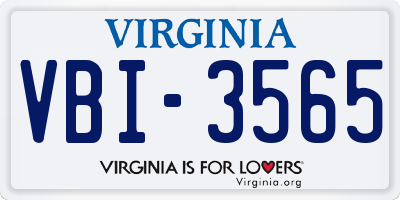 VA license plate VBI3565