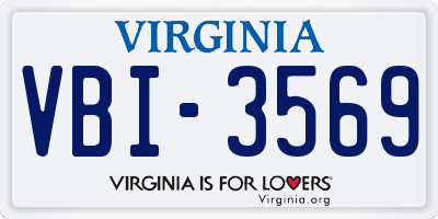 VA license plate VBI3569