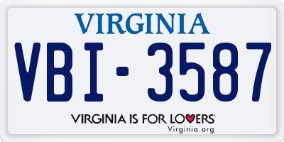 VA license plate VBI3587