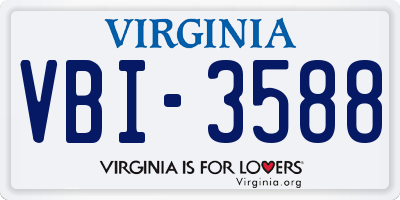 VA license plate VBI3588