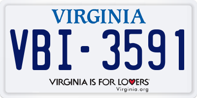 VA license plate VBI3591