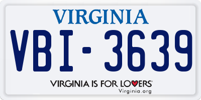 VA license plate VBI3639